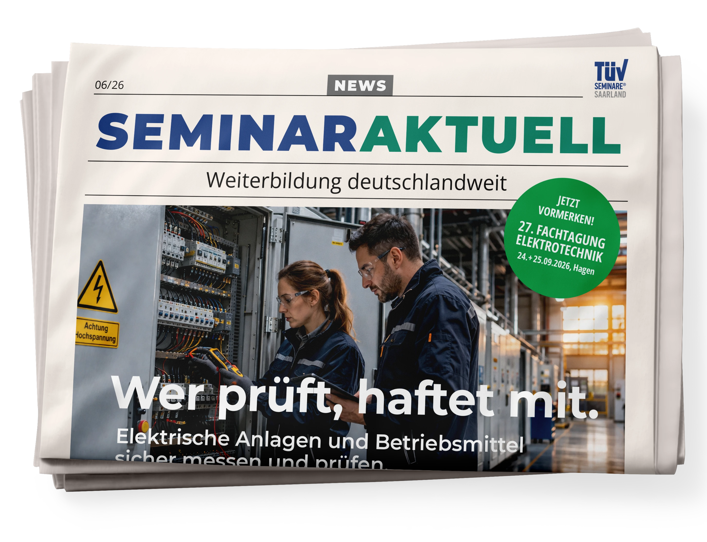 Zeitungs-Mockup der Ausgabe SEMINAR AKTUELL