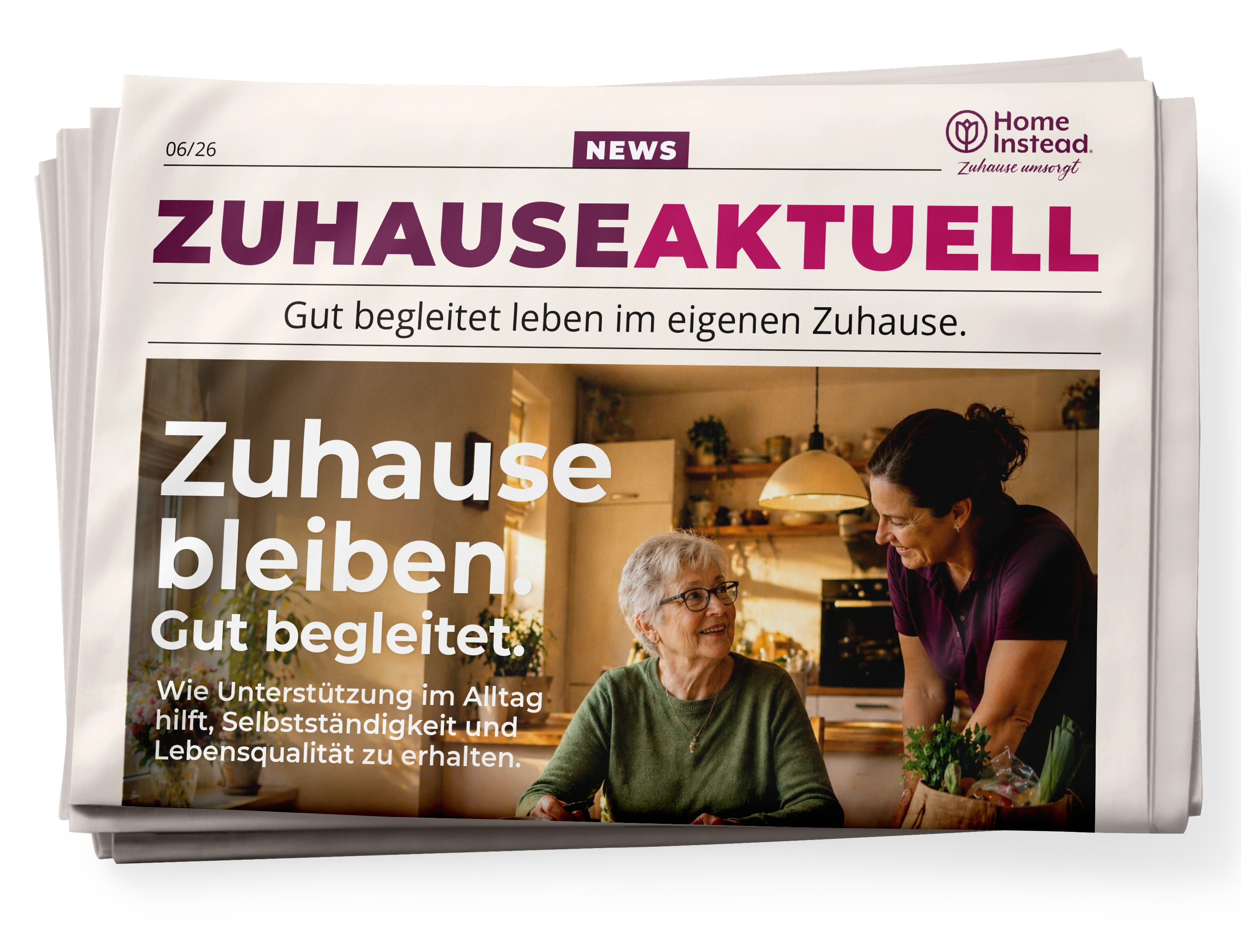 Zeitungs-Mockup der Ausgabe ZUHAUSE AKTUELL